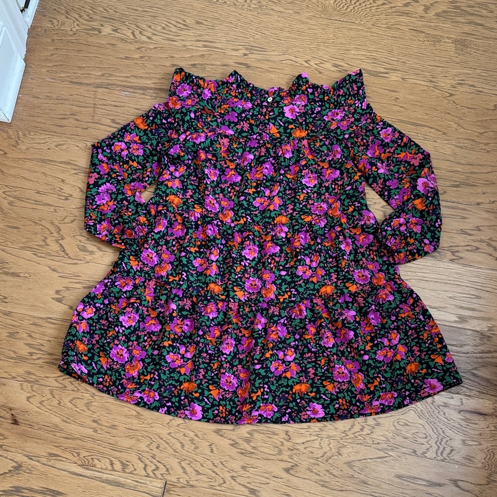 Make My Day Black Ditsy Floral L/S Babydoll Dress - Picture 16 of 16